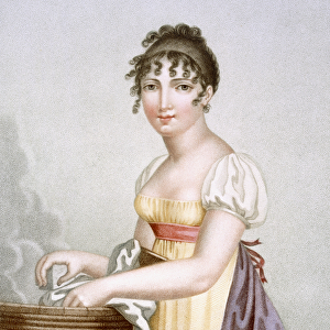 The Laundress, engraved by Augrand, c. 1816 (coloured engraving)