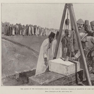 The Laying of the Foundation-Stone of the Gordon Memorial College at Khartoum by Lord Cromer (litho)