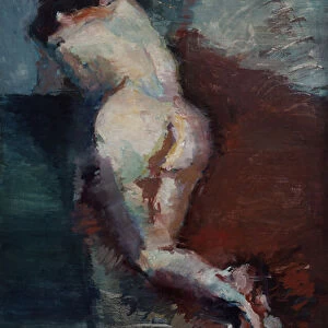 Laying back nude, 1909