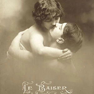 Le Baiser, Kiss, Kissing (b / w photo)