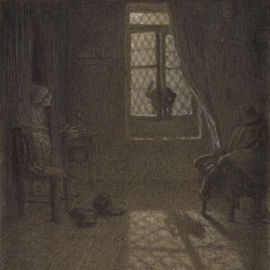 "Le chat"or The Cat at the Window, 1857-58 (conte crayon