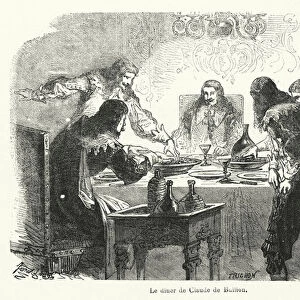 Le diner de Claude de Bullion (engraving)