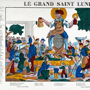 Le Grand Saint Lundi, Holy Monday, cartoon on workers and tradesmen who devote Mondays to