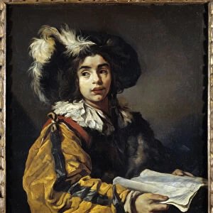 Le jeune singer Painting de Claude Vignon (1593-1670) 17th century Sun. 0, 95x0, 9 m