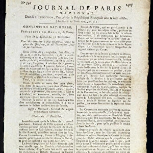 Le Journal de Paris, first French daily newspaper, na'596 of 19 / 08 / 1794