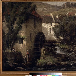 "Le moulin a eau"(Water Mill) Peinture de Gustave Courbet (1819-1877) 19eme siecle Musee Pouchkine