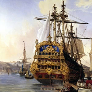 Le navire "le foudroyant"en rade de Brest en 1724"