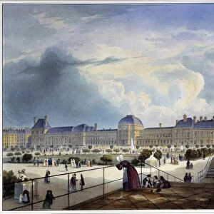 Le palais des Tuileries - in "Paris en 1837"by Arnout