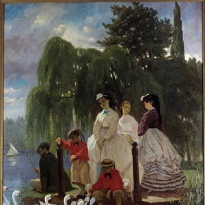 Le repas des swans Painting by Eugene Giraud (1806-1881) 1865 Paris