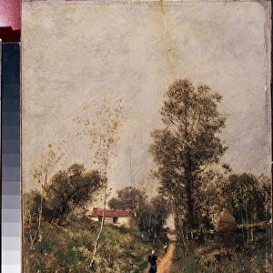 "Le sentier. Ecouen"Peinture d Alexei Petrovich Bogolyubov (Bogoliubov ou Bogolioubov) (1824-1896) State Tretyakov Gallery, Moscou