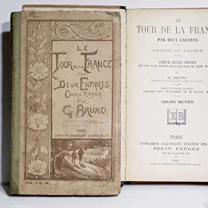 Le Tour de la France par Deux Enfants by G. Bruno: L-R: Front cover of the 368th edition printed in 1914; title page of the 300th edition printed in 1900