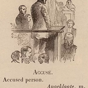 Le Vocabulaire Illustre: Accuse; Accused person; Angeklagte (engraving)