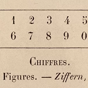 Le Vocabulaire Illustre: Chiffres; Figures; Ziffern (engraving)