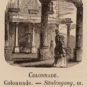 Le Vocabulaire Illustre: Colonnade; Saulengang (engraving)