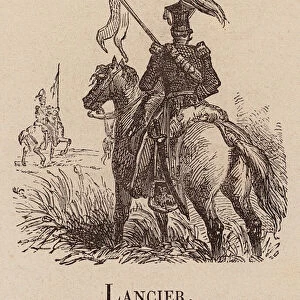 Le Vocabulaire Illustre: Lancier; Lancer; Uhlane (engraving)