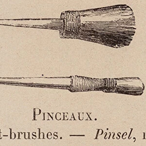 Le Vocabulaire Illustre: Pinceaux; Paint-brushes; Pinsel (engraving)