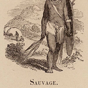Le Vocabulaire Illustre: Sauvage; Indian savage; Wilde (engraving)
