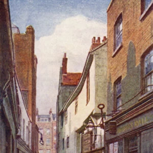 Leather Lane, looking South towards Holborn, 1897 (colour litho)