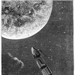 Leaving for the Moon, illustration from From the Earth to the Moon