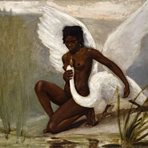 Leda and the Swan, (oil on canvas)