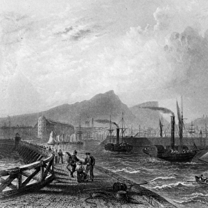 Leith Pier and Harbour, engraved by Robert Wallis, c. 1820 (engraving)