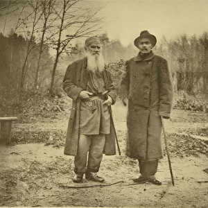 Leo Tolstoy and the author Maxim Gorky (b / w photo)