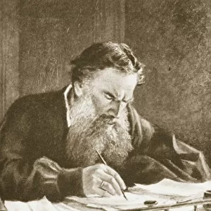 Leo Tolstoy (litho) (sepia photo)