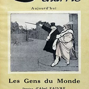 Les gens du monde, illustration by Abel Faivre (1864-1945) for the monthly magazine "la charrette charrie"number 3, August 1922
