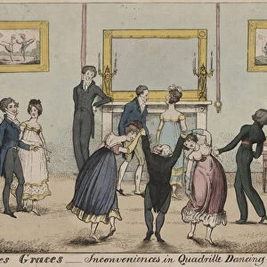 Les Graces, Inconveniences in Quadrille Dancing, 1817 (etching