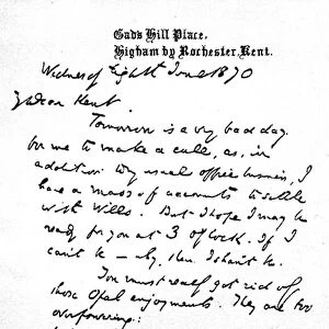 Letter to Charles Kent, written from Gads Hill Place, the day before his death