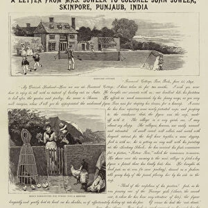 A Letter from Mrs Jowler to Colonel John Jowler, Skinpore, Punjaub, India (engraving)
