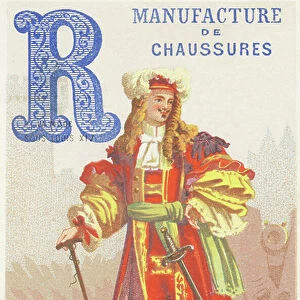 Letter R - Fashion under Louis XIV (men's costume), 1880 (chromolithography)