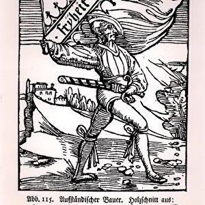 Liberty, illustration of the Peasants Revolt, 1522 (woodcut) (b / w photo)