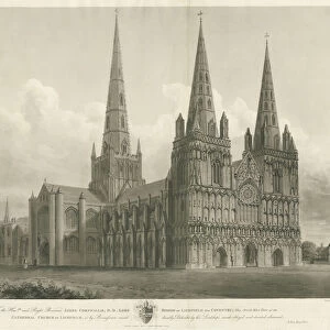 Lichfield Cathedral - North West View: engraving, [1807] (print)