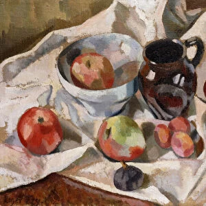 Still Life with Apples, Plums and a Jug, 1919 (oil on canvas)