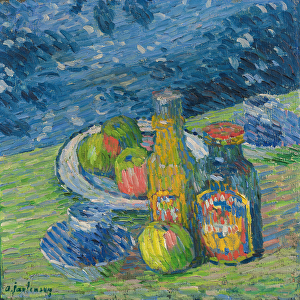Still Life with Bottles and Fruit, 1900 (oil on canvas)