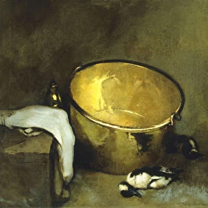 Still Life with Brass Pot, (oil on canvas)