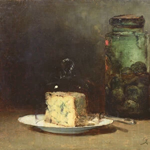 Still Life with Cheese (oil on canvas)