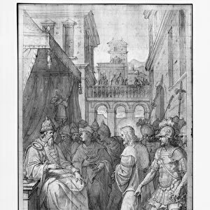 Life of Christ, Christ before Herod, preparatory study of tapestry cartoon for the