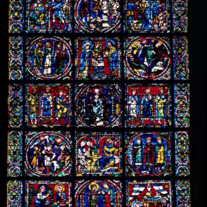 The Life of Christ, New Testament Cycle, lower half of window, c. 1145-50 (stained glass)