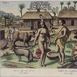 Life in Goa, illustration from Jan Huyghen van Linschoten
