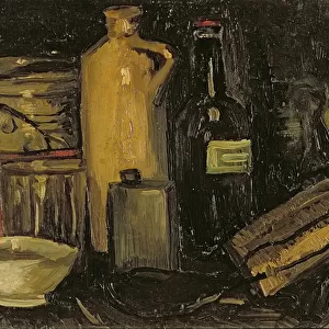 Still life with pots, bottles and flasks, c. 1886 (oil on canvas)