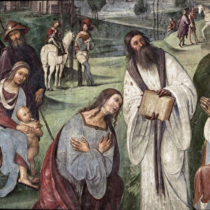 Life of St. Cecile: Urban I invites Valerian to convert, detail (fresco, 1506)