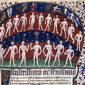 Lisbon, MS 52-XIII-18 f. 1r, miniature representing the correspondences between the organs