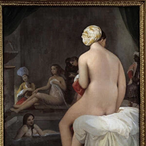 The little bather. Interior of Harem Painting by Jean-Auguste-Dominique Ingres (1780-1867