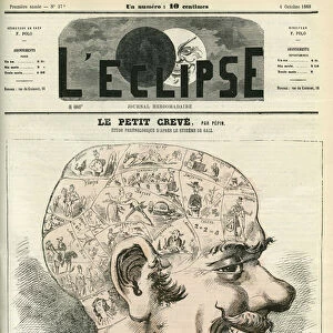 Little Creve, studying phrenology. Cover in "L Eclipse"