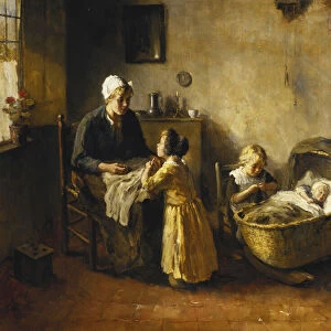 The Little Family, (oil on canvas)
