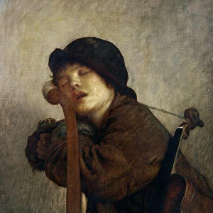 The Little Violinist Sleeping, 1883 (oil on canvas)