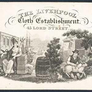 The Liverpool Cloth Establishment, trade card (engraving)