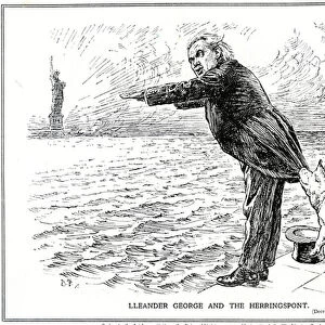 Lloyd George is prevented from attending the Washington Conference by the Irish Question, December, 1921 (litho)